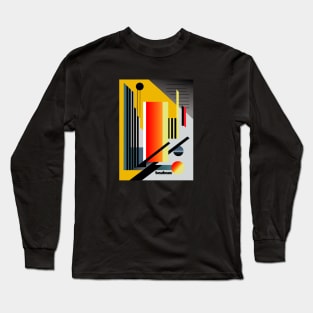 Bauhaus yellow and red artwork Long Sleeve T-Shirt